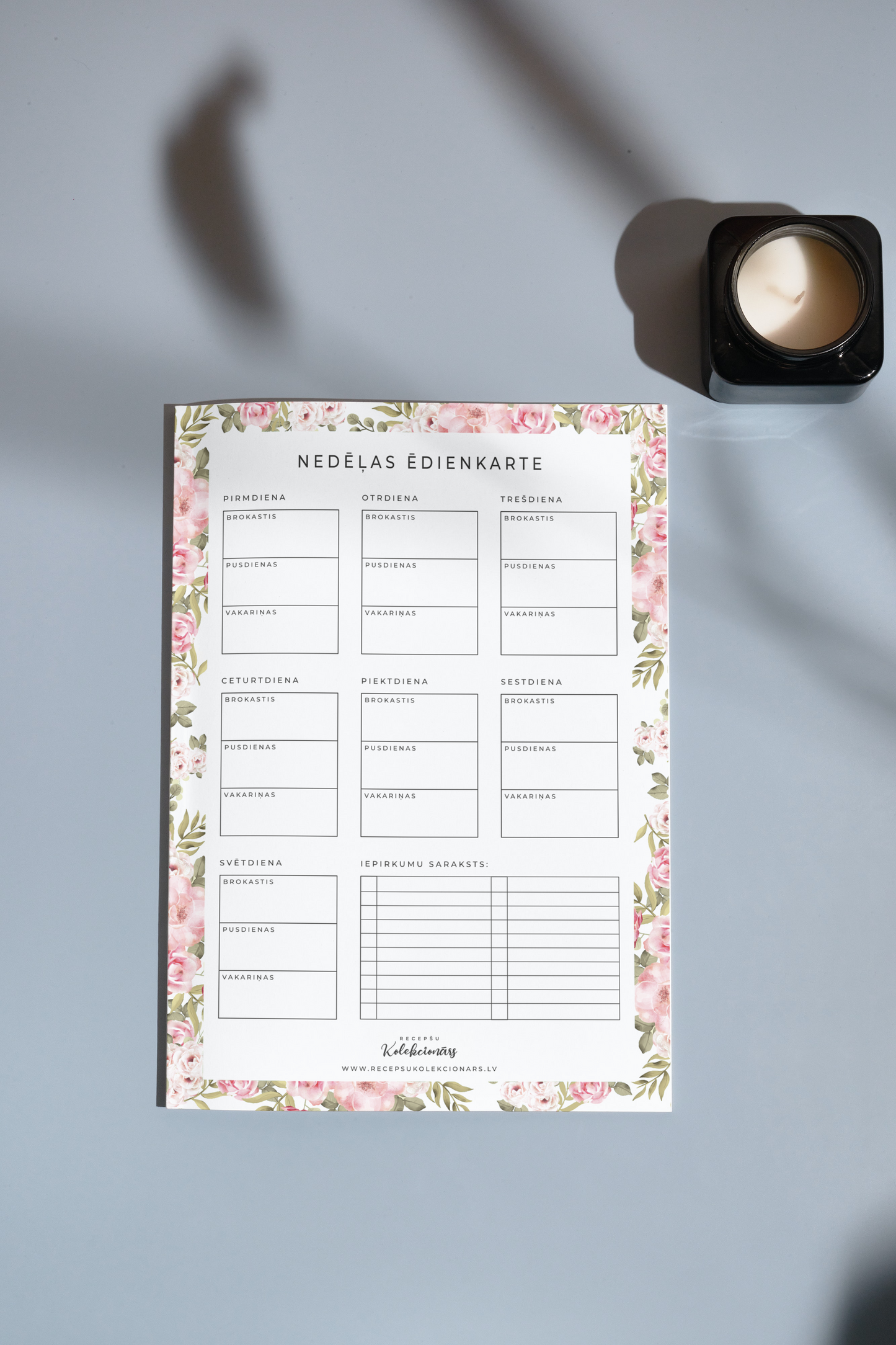 JAUNUMS! Nedēļas ēdienkarte "Peonijas" (digitāls fails)