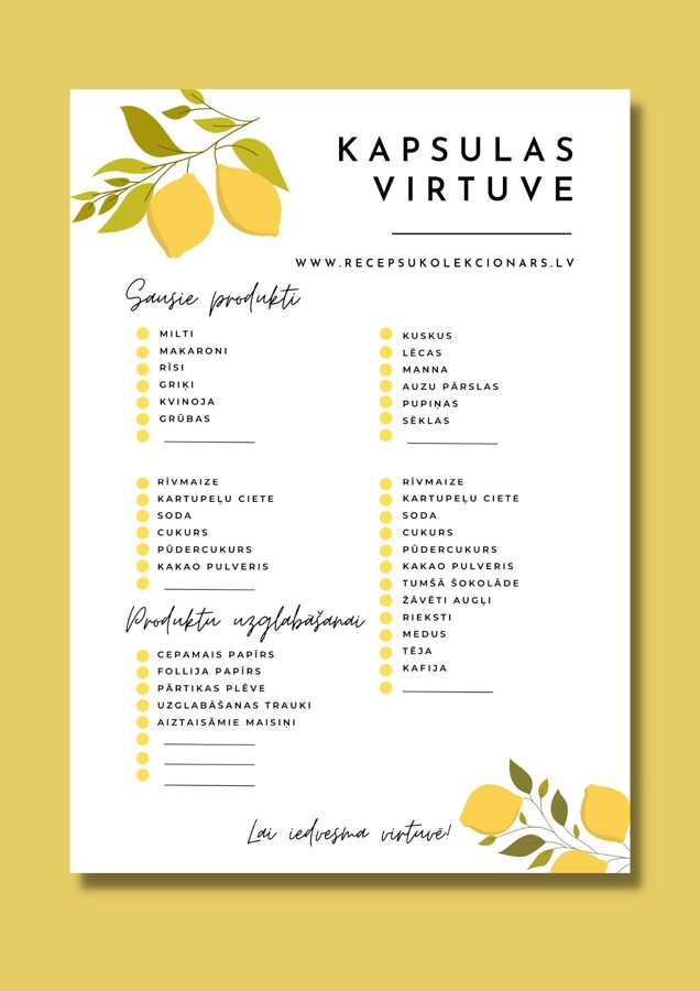 JAUNUMS! Kapsulas virtuve (digitāls fails)