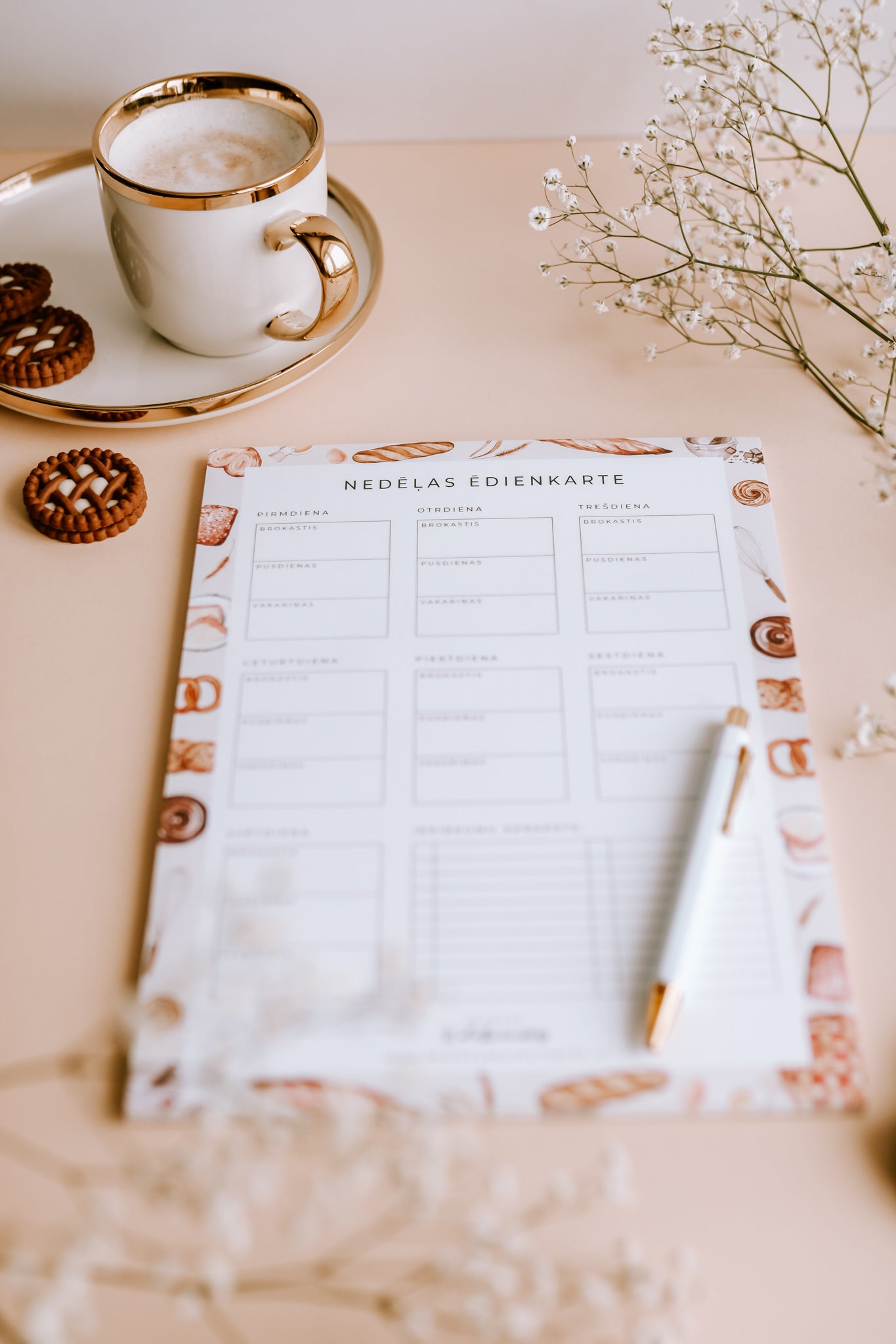 Nedēļas ēdienkartes plānotājs 50 nedēļām "Gatavo ar mīlestību"