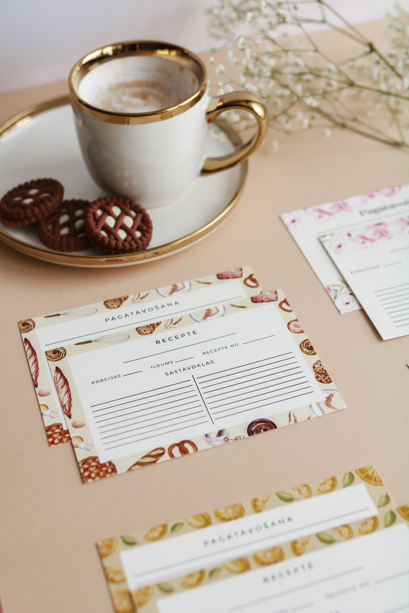 Dāvanu komplekts. Recepšu kartītes