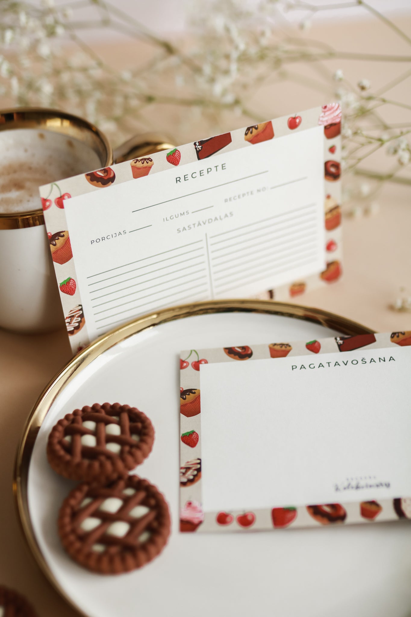 Recepšu kartīšu komplekts. Saldie ēdieni