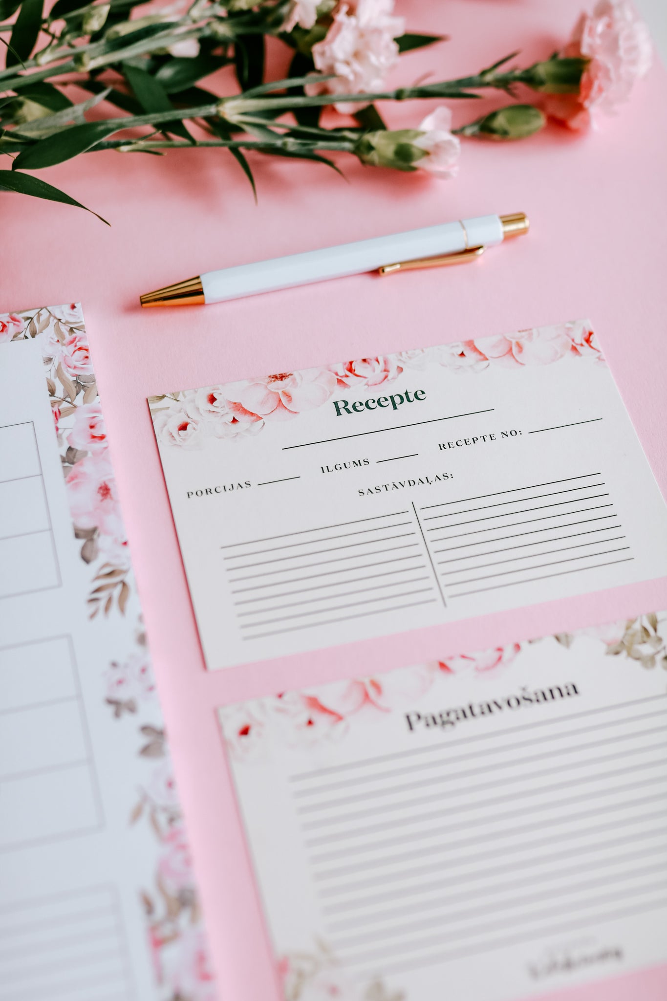 Dāvanu komplekts. Nedēļas ēdienkarte un recepšu kartītes