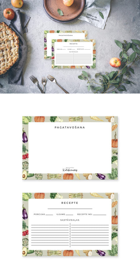 Recepšu kartīšu komplekts. Sāļie ēdieni