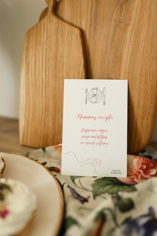 JAUNUMS! Apsveikuma kartīte “Mammas recepte”