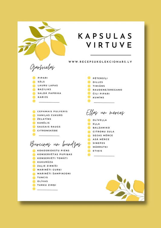 JAUNUMS! Kapsulas virtuve (digitāls fails)