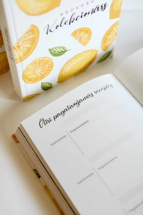 Grāmata Recepšu kolekcionārs, citronu dizains